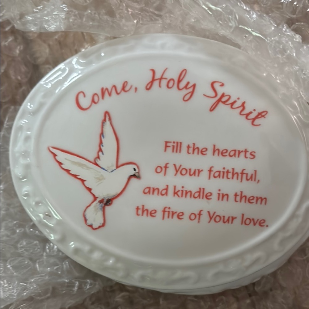 Religious Holy Spirit Ceramic Trinket Holder